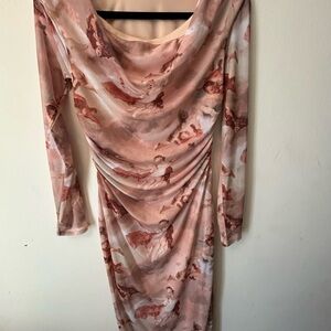 Elegant Pink Patterned Dress